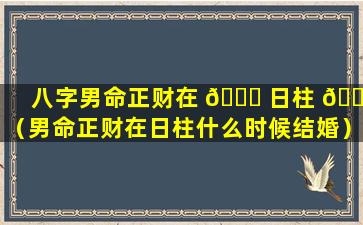 八字男命正财在 🐝 日柱 🐴 （男命正财在日柱什么时候结婚）